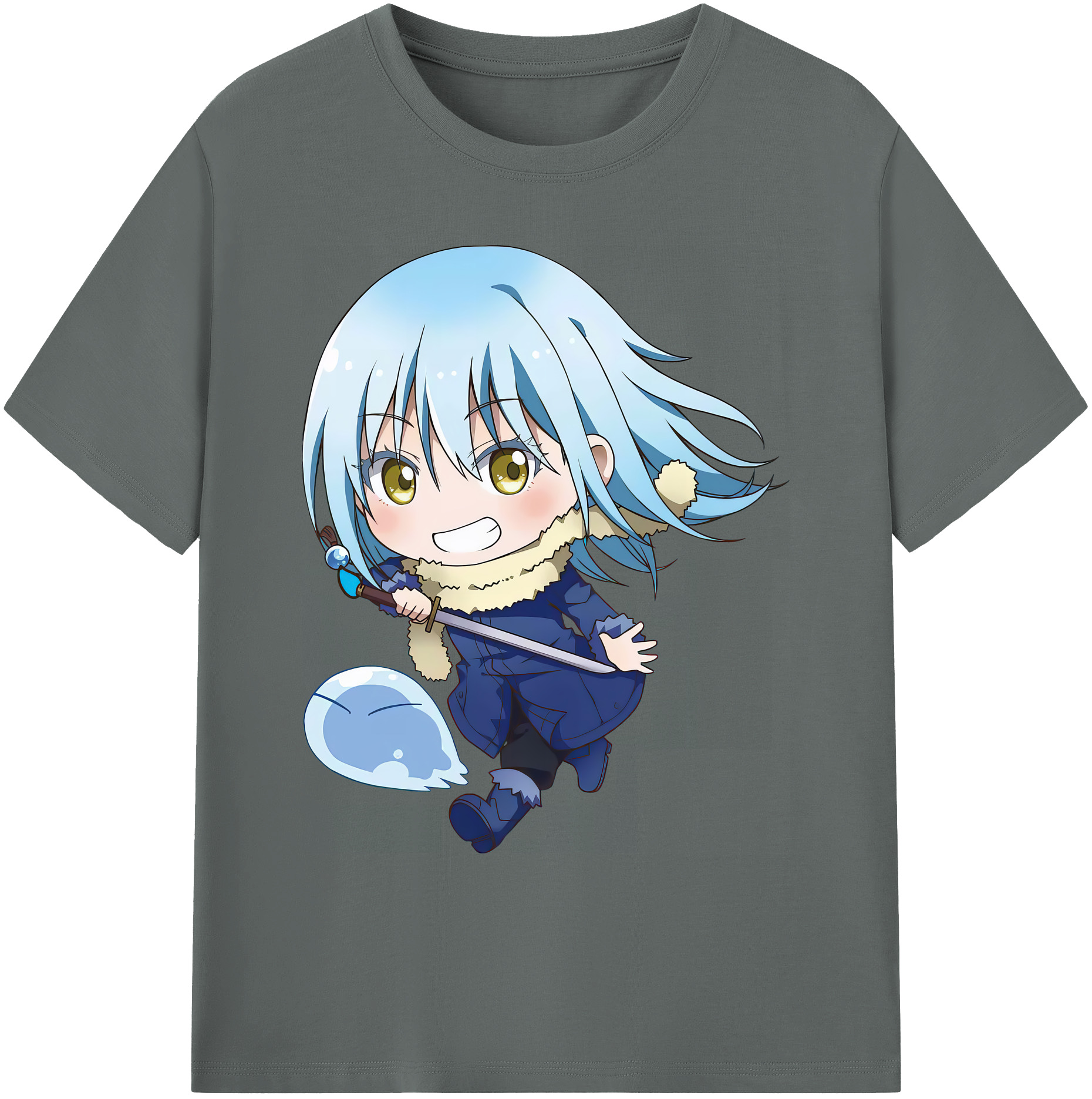 （画像用） 転スラ Regarding Reincarnated to Slime 綿100％ メンズ半袖Tシャツ｜肌触りやわらか＆通気性